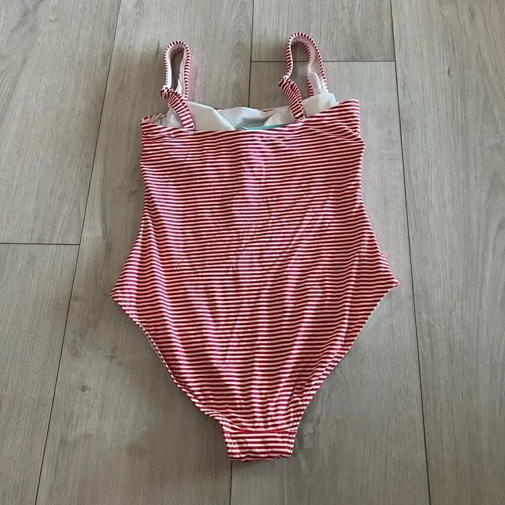 Sea level SORRENTO STRIPE SQUARE NECK ONE PIECE - RED size 6